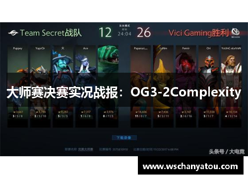 大师赛决赛实况战报：OG3-2Complexity